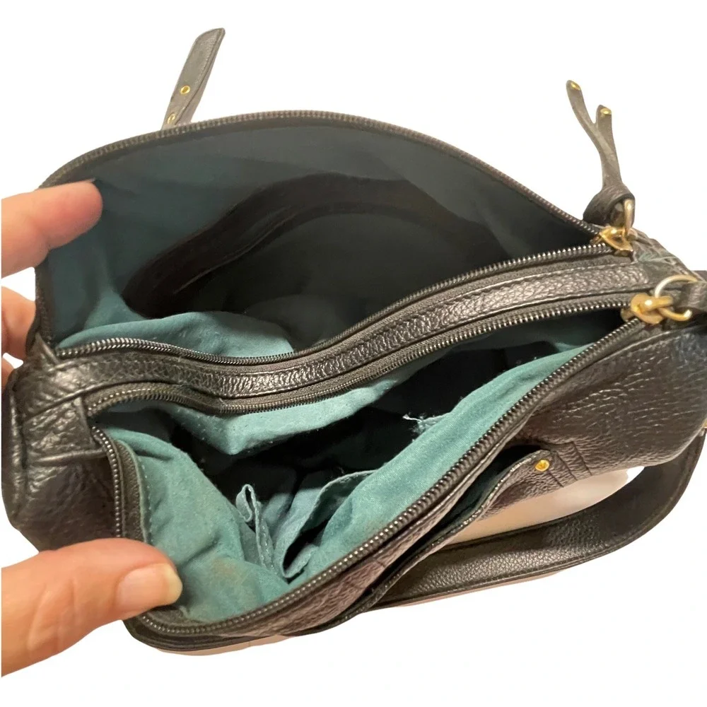 Stone &‎ Co Leather Crossbody Purse Bag Black Soft Adjustable Strap 11x7x3